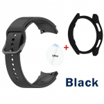 3IN1 kaitse&uuml;mbris + rihm Samsung Galaxy Watchi 4/5/6 40 mm 44 mm pehme TPU kate + k&auml;ev&otilde;ru jaoks Galaxy Watch 6 Classic 43 mm 47 mm rihm Galaxy Watch 6 40mm must