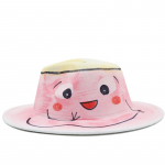 Roosa Fedora m&uuml;ts Puuviljad graffiti Kiri villane m&uuml;ts Korea stiilis m&otilde;&otilde;n meeste ja naiste laia &auml;&auml;rega silinder Briti dž&auml;ssim&uuml;ts kirikum&uuml;ts 56-58CM Adjustable