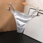 Seksikas satiin jahe siidine &otilde;&otilde;nes Moodsad &uuml;hev&auml;rvilised puuvillased alusp&uuml;ksid naiste madala v&ouml;&ouml;kohaga &otilde;&otilde;nsad seksikad stringid aluspesu One size valge