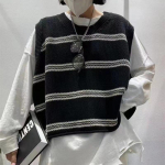 Naiste kootud vest, 2023. aasta kevadine ja s&uuml;gisene uus slouchy avar, mitmek&uuml;lgne &otilde;hukese triibuga l&auml;&auml;nevest Sweetheart Vest, kampsun, pullover One Size must