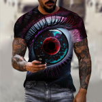 Vintage T-s&auml;rgid Meestele 3D-prindiga &otilde;udussilmde topsid Suvised l&uuml;hikeste varrukatega &uuml;lisuured T-s&auml;rgid, vabaaja kaelusega T-s&auml;rgid Meeste r&otilde;ivad L