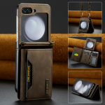 Koputusvastane rahakott mobiiltelefoni Coque &uuml;mbris Samsung Galaxy Z Flip 5 Flip4 Flip 3 kaardipesa &auml;rilise nahast kate for Samsung Z Flip 5 must