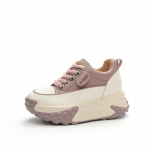 Fujin 7cm ehtsast nahast platvorm Wedge Fashion naiste kevad h&auml;sti istuv s&uuml;gisene paksud tossud kingad hingavad segav&auml;rvi 40 lilla