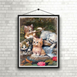 5D DIY Teemantmaaling Armas kassipoeg ristpistes komplekt Mosaiik Teemanttikandid Roos T&auml;is &uuml;mmargune kandiline puur Kodukaunistus Round 30x40cm