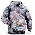 Loomade kapuutsiga dressipluus Meeste kapuuts, Wolf Graafiline T-s&auml;rk 3D-printeriga pullover Suurem&otilde;&otilde;tmeline meeste r&otilde;ivad Topid Meeste S&uuml;gises t&auml;navar&otilde;ivad 2XL