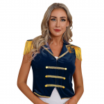 Naiste tsirkuse ringmeistri rollim&auml;ngutopid Halloweeni cosplay-kost&uuml;&uuml;mid, varrukateta tutid, sametvest vest S punane