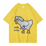 Cute Funny Goose Astarion 2023 Uus graafiline T-s&auml;rk Unisex WoUnisex Retro l&uuml;hikeste varrukatega T-s&auml;rgid Suvemood Puuvillane Suurem&otilde;&otilde;tmeline T-s&auml;rk L