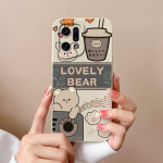 &uuml;mbris OPPO K9X K3 K5 K10 Pro K7 Narzo 30 50i 50A kate Cute Bear kaitsev vedelik matt pehme silikoon kvaliteetne telefonikotid OPPO kaitseraua jaoks OPPO K3