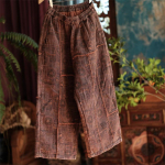 Johnature naiste vintage s&uuml;gis laia s&auml;&auml;rega p&uuml;ksid elastne v&ouml;&ouml;koht puuvillased p&uuml;ksid lapiga lahtised tumerohelised p&uuml;ksid One Size tumeroheline v&auml;rv