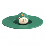 Silikoontopsi kaanega toiduklassi BPA-vaba kuumakindel tolmukindel korduvkasutatav painduv universaalne kohvikruusi tassi kate tumeroheline v&auml;rv