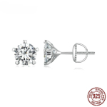 Heart Prong Moissanite Stud Earrings Lab Loodud teemantk&otilde;rvar&otilde;ngad plaatinaga kaetud peened ehted kingitus naistele 0.5CTX2 white