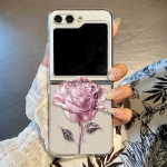 Motorola Moto Razr 40 50 Ultra Samsung ZFlip6/5/4/3 p&otilde;rutuskindlale selge v&auml;rvi armastuse s&uuml;damemustriga kokkupandav &uuml;mbris, lillede prinditud kaane Motorola Moto RAZR 40 Ultra