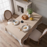 Laudlina Elegantne ristk&uuml;likukujuline pitsist laudlinad Pulmad Prantsuse &uuml;hev&auml;rvilised Meteor du&scaron;ilaua kate s&ouml;&ouml;gilaua &uuml;rituste jaoks 90x90cm beež