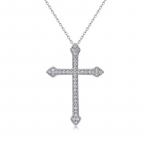 D-v&auml;rvi Moissanite Rist Ripats Kaelakee Naistele T&uuml;drukule 925 Sterling Silver Chain Kaelakee Punk Hip Hop Religioossed Ehted