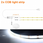 COB LED kapialuse valguse k&auml;sitsi skaneerimise l&uuml;liti l&auml;bistav puidust puuteandur, h&auml;mardatav lamp Kodu garderoobi kapi kaunistus 1m