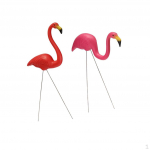 2 t&uuml;kki roosast ja punasest plastikust flamingo&otilde;ue aia murukunsti kaunistused