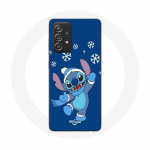 Coque pour Samsung Galaxy A33 5G Stitch neige No&euml;l bleu