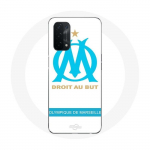 Valge taustaga &uuml;mbris Oppo A74 5G Olympique de Marseille logo jaoks