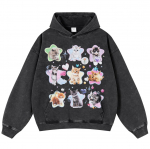 2024 Streetwear Funny Cats graafiline unisex kapuuts S must