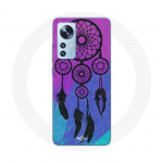 Coque pour Xiaomi Mi 12 / 12X Attrape R&ecirc;ve Noir Fond Bleu et Violet
