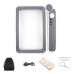 LED-valgusega kokkupandava k&auml;epidemega suurendusklaas Suure v&otilde;imsusega suurendusega Kerge k&auml;eshoitav luup Lugemisabi eakatele must valge v&auml;rv