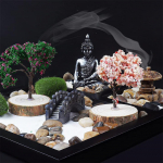 Mikro-aia liivalaua komplekt Kunstlik maastik Buddha kuju Zen-liivalaud Kodu Lauakaunistus K&auml;sit&ouml;&ouml; Budistlik kujundus Kingitused