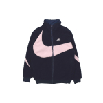 Nike Suure Swoosh logoga fliisist soe k&otilde;rge kraega jakk Meeste jakk Obsidian DH2474-456 XL white
