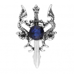 Retro Dragon Blade pross Meeste Loomade Rhinestone Rev&auml;&auml;riti N&otilde;el &uuml;likond S&auml;rk M&auml;rg Ehted Kingitus Aksessuaarid antiikne h&otilde;bedane v&auml;rv