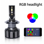 Auto LED esituled Kuradi silm APP-juhtimisega v&auml;rvilised RGB esituled LED h&auml;&auml;laktiveeritavad esituled H4 H7 H11 H7 1 pair