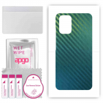 apgo Protective Skin Sticker for the back compatible with Xiaomi Poco M5s, Wrap Film, Foil, Vinyl - Pattern Carbon Chameleon CAKA1