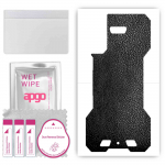 apgo Protective Skin Sticker for the back compatible with Cubot King Kong 5 Pro, Wrap Film, Foil, Vinyl - Pattern Black Leather