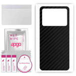 apgo Protective Skin Sticker for the back compatible with Xiaomi Poco M6 Pro 5G, Wrap Film, Foil, Vinyl - Pattern Carbon Black