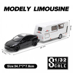 1/32 skaala Tesla mudel Y haagissuvila metallist survevalu sulamist m&auml;nguautomudel veoautod lastele M&auml;nguasjad s&otilde;idukid hobide kollektsioon 1/32-Size:34.7*7.8*7cm must