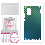 apgo Protective Skin Sticker for the back+sides compatible with Samsung Galaxy F02s, Full Wrap Film, Foil, Vinyl - Pattern Carbon Chameleon CAKA1
