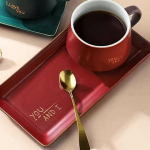 P&otilde;hjamaade stiilis &uuml;hev&auml;rviline kohvitass ja taldrik, kaheosaline komplekt kruus Veetass kohvitass piimatass hommikus&ouml;&ouml;gitass p&auml;rastl&otilde;unatee kingitus paarile punane