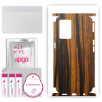 apgo Protective Skin Sticker for the back+sides compatible with Oppo K9 5G, Full Wrap Film, Foil, Vinyl - Pattern Tigerwood