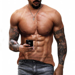 Muscle Body 3D Prindiga T-s&auml;rk Meeste Suvine T-s&auml;rk Riietus Mood T&auml;nava T-s&auml;rgid Naljakad lihamustriga l&uuml;hikeste varrukatega trendikad topid M