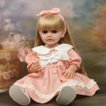 22-tolline Fantasy Reborn Baby Girl nukk 55 CM t&auml;isvin&uuml;&uuml;list kehaga taass&uuml;ndimise simulatsiooniga nukk, saab vannitada Printsessi riietamiseks beebinuku m&auml;nguasjad lastele j&otilde;ulukingitused gold hair