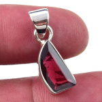 Naturaalne granaat 925 h&otilde;bedast ehted kinkekaardi ripats 1'' a1z06