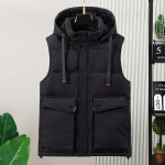 Meeste talvejoped, kapuutsiga, suures suuruses L-8XL vabaaja kamuflaažiga varrukateta parkad, meeste s&uuml;gisene vest Paks soe polsterdatud vest XL