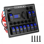 &uuml;lekoormuskaitse LED AC/DC 15A DC v&auml;ljundiga kiikl&uuml;litipaneel topelttoite juhtimine sinine