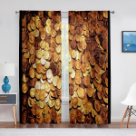 Raha l&auml;bipaistev t&uuml;llkardin Benjamin Franklin 100-dollariline pilet T&uuml;llakna kardinad Magamistoa elutoa k&ouml;&ouml;gi sisustuseks Kardinad 1 PCS W100XH250cm&Grommet Top brown