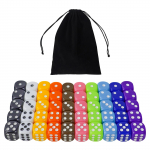 6-k&uuml;ljelised t&auml;ringukomplekt, 50 t&uuml;kki 16mm/0.62in l&auml;bipaistmatud akr&uuml;&uuml;lm&auml;ngut&auml;ringud lauam&auml;ngude, t&auml;ringum&auml;ngude jaoks, tasuta sametkott, 10 v&auml;rvi 50 Pieces