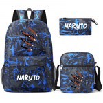 3 tk/komplekt Anime Naruto seljakott &otilde;lakottiga pliiatsi&uuml;mbris poisile, t&uuml;drukule, raamatukoti seljakott, meeste naiste vaba aja reisikott, seljakott