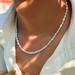 Uus moodne lihtne imitatsiooniga p&auml;rli kaelakee naistele Vintage elegantne temperamendiga helmestega kaelakee pulmapeo ehted