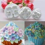 3 tk / komplekt silikoonist fondant kooki kaunistav SugarCraft kolbl&otilde;ikur lille&otilde;ite vorm