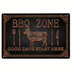 Vanaaegsed 3D BBQ ZONE &Otilde;lleplakatid Metallist Plekk-silt Plaat Dekoratiivsed Taldrikud Garaaži Klubi Mehekoop Baari Kodu Hotelli Kohviku Seinakujundus 20x30cm