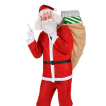 Costume P&egrave;re No&euml;l : 1 bonnet, 1 veste, 1 pantalon, 1 ceinture