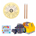 Terasest keeletrummeltrumm, 8 nooti 5,5-tolline k&auml;sitrummeltrummel, trummivasaratega l&ouml;&ouml;kpill lilla