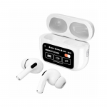 A8Pro v&auml;rviline LED-ekraan k&otilde;rvaklapid Juhtmevabad Bluetooth-k&otilde;rvaklapid ANC aktiivse m&uuml;rasummutusega pikamaa k&otilde;rvaklapid valge